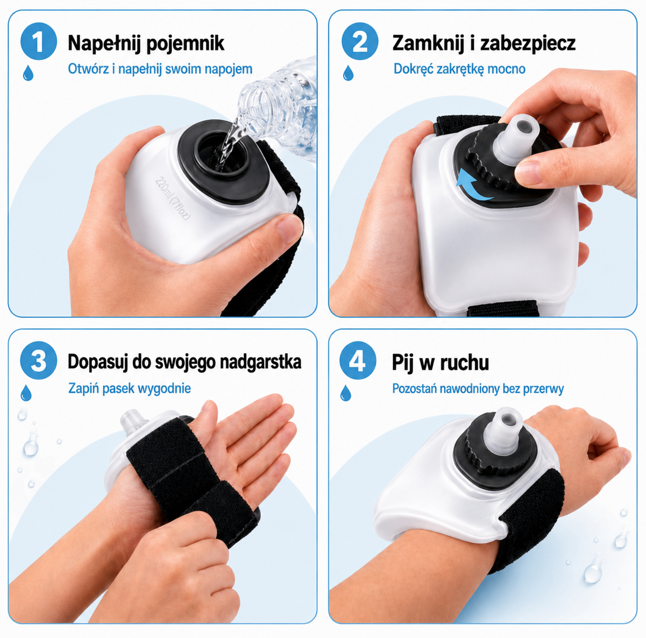 Wodna Opaska na nadgarstek 220 ml 2